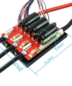 Flipsky VESC 6.9 100A Motor Sürücü - Ölçü çizimli görünüm