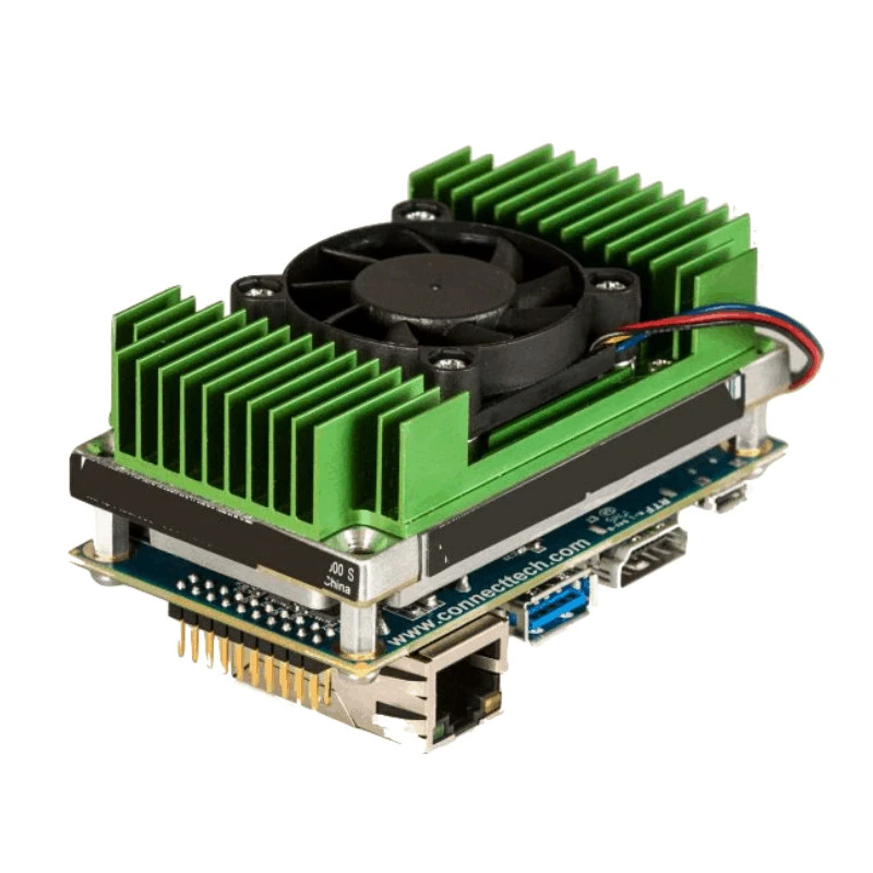 Jetson TX2 8 GB ve Orbitty Mini Carrier Board (Outlet) - Fanlı soğutucu görünümü